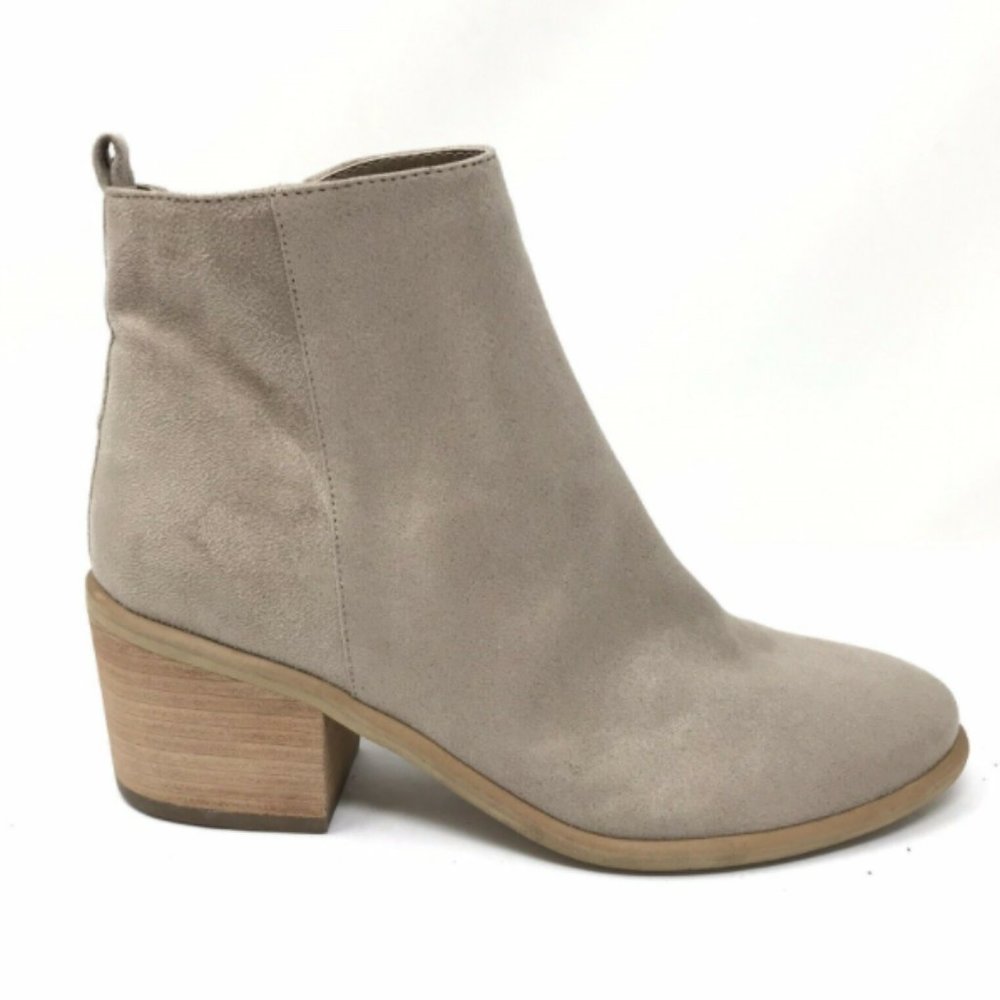 ABOUND Western Heeled Ankle Boots w/ Zip Wmn's Size 7.5 (US) Faux Suede/ Taupe